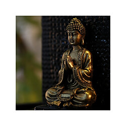 Statuette décorative Bouddha méditation - L 10 x l 5 x H 12 cm - Doré