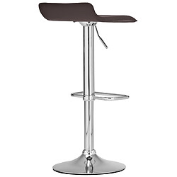 Decoshop26 Tabouret de bar x1 avec repose-pieds siège pivotant à 360° design simple PVC marron et métal chromé 10_0004799