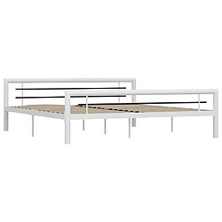 Maison Chic Lit adulte - Lit simple Cadre de lit,Structure du lit Contemporain Blanc et noir Métal 180 x 200 cm -MN11950