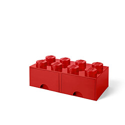 Acheter Grande brique de rangement empilable avec tiroirs rouge - Lego Décoration