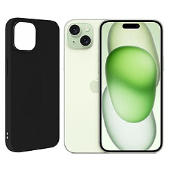 Visiodirect Coque silicone iPhone 15 Plus Coque souple silicone - Protection égratignures et chocs - Noir