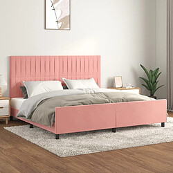 Maison Chic Lit adulte - Cadre Structure de lit avec tête de lit Contemporain Rose 200x200 cm Velours -MN58793