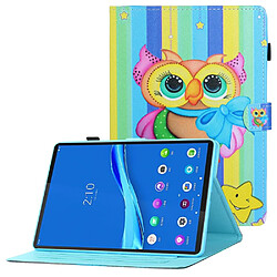 Etui en PU avec support, porte-carte et porte-stylo chouette arc-en-ciel pour votre Samsung Galaxy Tab A8 10.5 (2021) X205/X200