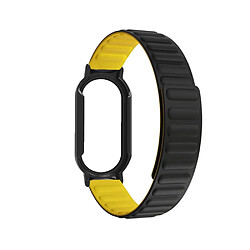 Bracelet en silicone magnétique pour votre Xiaomi Mi Band 7/7 NFC - Noir/jaune