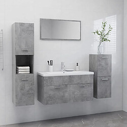 vidaXL Ensemble de meubles de salle de bain Gris béton Aggloméré