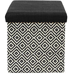 Avis The Home Deco Factory Pouf coffre pliable tressage Mirage noir.