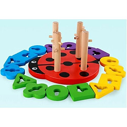 Acheter Totalcadeau Casse-tête à empiler support en bois coccinelle jeu montessori