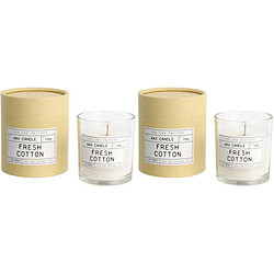 The Candle Factory Bougie mèche en bois et boite kraft Factory (Lot de 2) Fleur de coton.