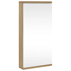 vidaXL Armoire de bain à miroir d'angle chêne 30x24x60 cm