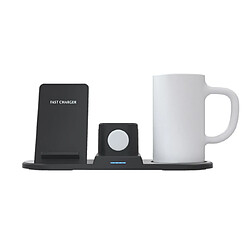 YP Select Chargeur sans fil multifonction 55 ° C tasse de thermostat intelligent 55 degrés de chauffage tasse en céramique 15W téléphone mobile double charge-noir