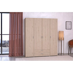 But Armoire 4 portes 2 tiroirs DAILY 2 imitation chêne jackson pas cher