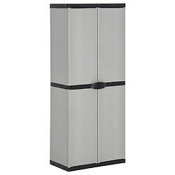 vidaXL Armoire de rangement de jardin 3 étagères Gris/noir 68x40x168cm