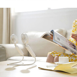 Ventilateur Portable Mains Libres Bande de Cou Mains Libres Suspendu USB Rechargeable Double Ventilateur Mini Ventilateur de Climatiseur pour Chambre Blanc pas cher