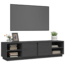 Avis vidaXL Meuble TV Gris 156x40x40 cm Bois de pin massif