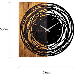 Avis Hanah Home Horloge en bois et métal Clock Rond.