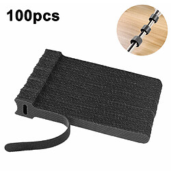 100 attaches de câble Velcro, rangement de fils et de câbles, sangles auto-adhésives fixes, réutilisables