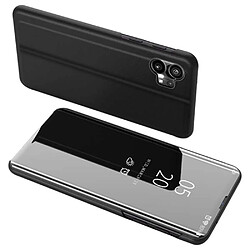 Htdmobiles Housse pour Nothing Phone 1 - etui portefeuille miroir clear view + film ecran - NOIR