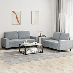 Maison Chic Ensemble de canapés 2 pcs, Canapé droit Sofa pour Salon gris clair tissu -GKD539844