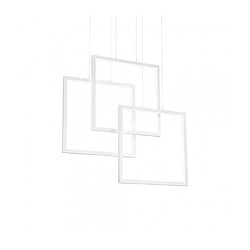 Ideal Lux Suspension LED intégré Frame 1 ampoule Métal,aluminium blanc