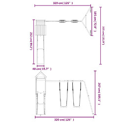 vidaXL Aire de jeux d'extérieur bois de pin massif pas cher