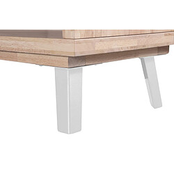 Pegane Meuble TV en bois mélaminé coloris chêne miel, pieds en métal blanc - Longueur 180 x profondeur 40 x hauteur 61 cm pas cher