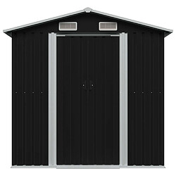 Helloshop26 Abri de jardin cabane cabanon maison de stockage remise extérieur hangar outils robuste acier 204 x 132 x 186 cm anthracite 02_0022383