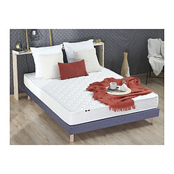 Idliterie Ensemble Matelas accueil Latex 3 zones INITIAL - Bi Confort Mousse & Latex + Sommier - Made in France