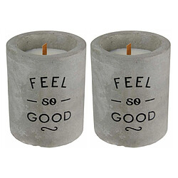 The Home Deco Factory Bougie senteur linge frais pot en ciment (Lot de 2).