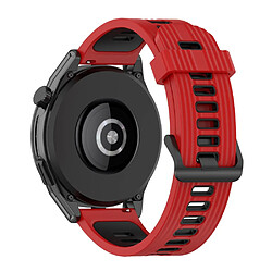 Bracelet en silicone 22mm avec boucle, rouge/noir pour votre Samsung Galaxy Watch 3 45mm R840/Gear S3/Huawei Watch GT 2e/GT3 46mm/GT Runner