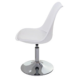 Acheter Mendler Chaise pivotante Malmö T501, chaise de cuisine, réglable en hauteur, similicuir ~ blanc, socle chromé