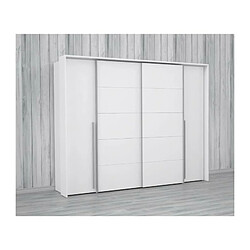 Avis Armoire 2 portes battantes + 2 portes coulissantes - Blanc mat - L 270,3 x P 61,2 x H 210 cm - NARAGO