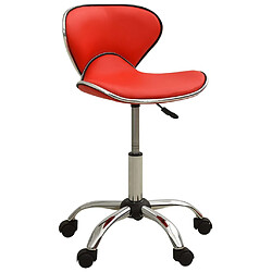 vidaXL Tabouret de salon et spa Rouge Similicuir