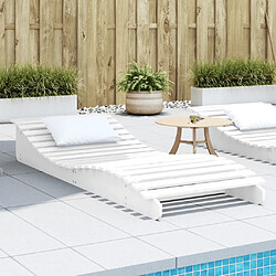 Maison Chic Chaise longue - Transat - Bain de Soleil blanc 205x80x31,5 cm bois massif de pin