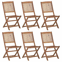 Maison Chic Lot de 6 Chaises pliables de jardin - Fauteuil d'extérieur Bois d'acacia solide -MN23667