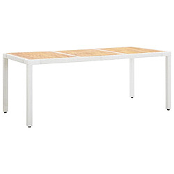 Ensemble salle à manger de jardin 9 pcs,Table et chaise à dîner d'extérieur Résine tressée Blanc -MN14805