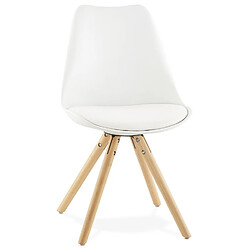 Alterego Chaise scandinave 'GOUJA' blanche GOUJA