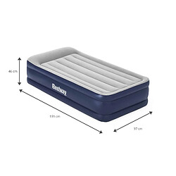 Acheter Lit Gonflable Individuel Bestway 191x97x46 cm Gonfleur Intégré Gris