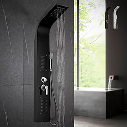 Arati Bath And Shower Colonne de douche en acier avec mitigeur de douche cascade d'hydromassage Monticelli, Couleur: Noir