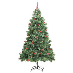 vidaXL Sapin de Noël artificiel avec pommes de pin et baies 240 cm