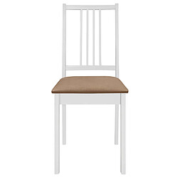 Avis Decoshop26 Lot de 6 chaises de salle à manger cuisineà dîner avec coussins blanc bois solide CDS022953