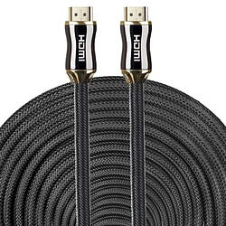 Wewoo Câble 20m métal corps HDMI 2.0 haute vitesse HDMI 19 broches mâle vers HDMI 19 connecteur