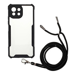 Coque en TPU + acrylique, antichoc ultra claire avec sangle noir pour votre Xiaomi Mi 11 Lite 4G/5G