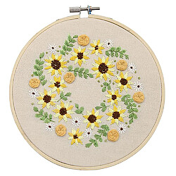 Acheter Cerceau De Broderie Enfants Adulte Point De Croix Kits De Fils-feuilles De Fleurs Style 3