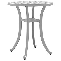 vidaXL Table de jardin blanc Ø48x53 cm aluminium coulé