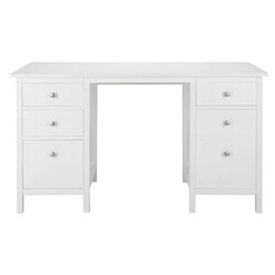 Acheter Vente-Unique Bureau ALBANE - 4 tiroirs - 1 porte - Pin blanc