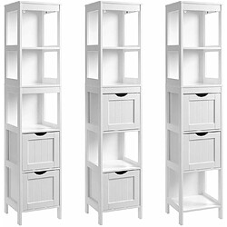 Acheter Armoire Haute, Placard de Rangement, Colonne de salle de bain 30 x 30 x 141,5 cm, Blanc BBC66WT VASAGLE