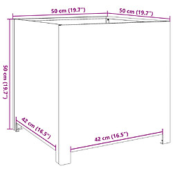 vidaXL Jardinière anthracite 50x50x50 cm acier pas cher