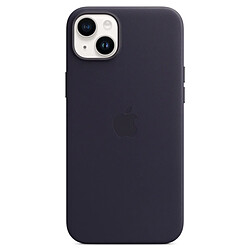 Coque en cuir avec MagSafe pour Apple iPhone 14 Plus Encre violette