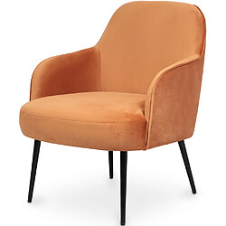 ICONIK INTERIOR Fauteuil tapissé de velours - Hyra Orange