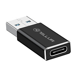 Adaptateur Tellur USB-A (mâle) vers USB-C (femelle), aluminium